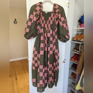 Emmy Ruth smocked vintage quilt dress